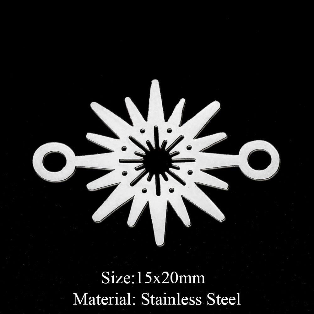 5 Pcs/bag Eye Fairy Face Pendant Geometric DIY Stainless Steel Jewelry Accessories Necklace Pendant