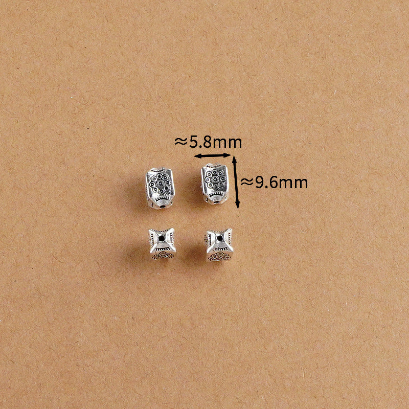 Silver Jewelry Bead Partition Accessories DIY Bracelet Handmade Beading Accessories Running Ring Accessories Thai Silver Chiang Mai Silver Large Bead Partition