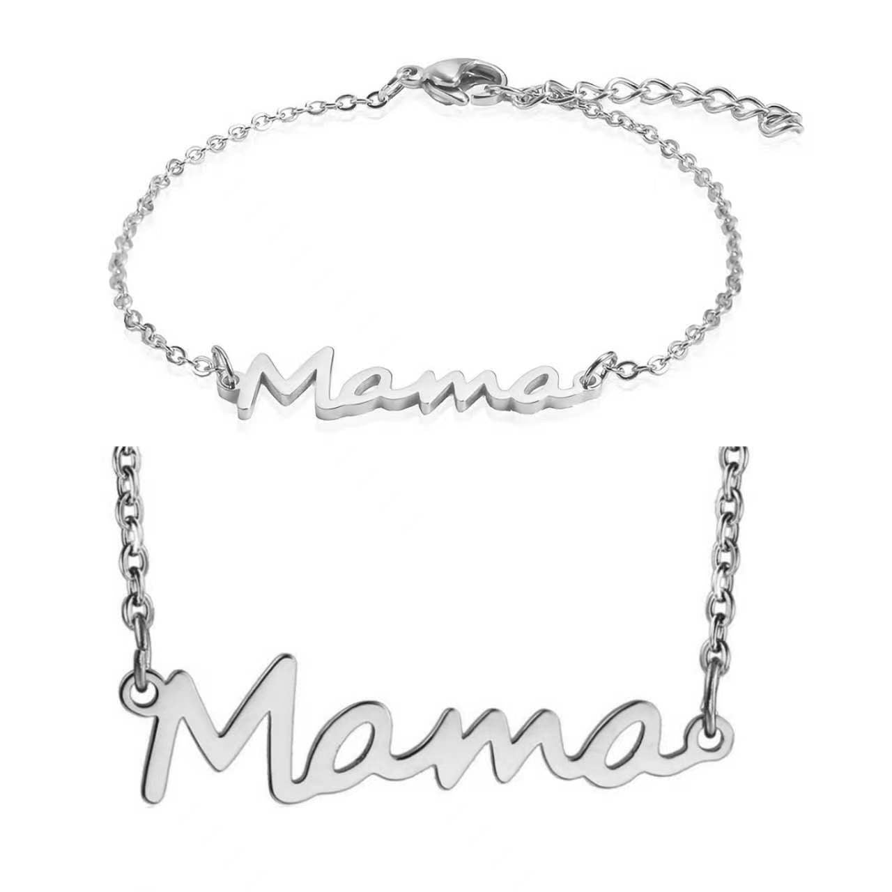 European and American Fashion Creative Design Mother's Day Gift Stainless Steel Mama Letter Pendant Necklace