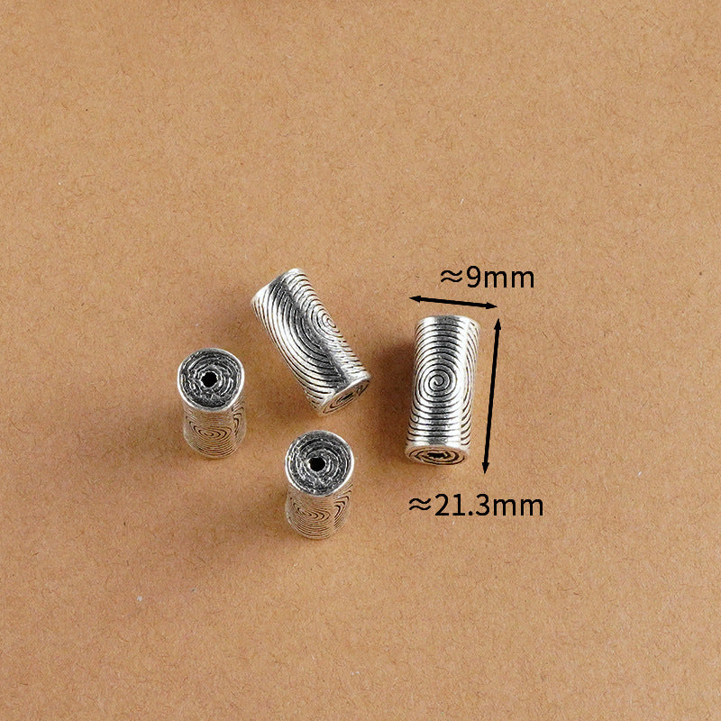 Silver Jewelry Bead Partition Accessories DIY Bracelet Handmade Beading Accessories Running Ring Accessories Thai Silver Chiang Mai Silver Large Bead Partition