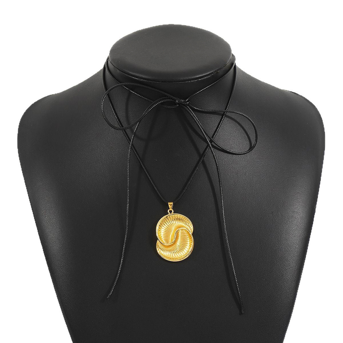 European and American Fashion Simple Design Retro Geometric Alloy Earrings, Personalized Spiral Texture Ring Necklace