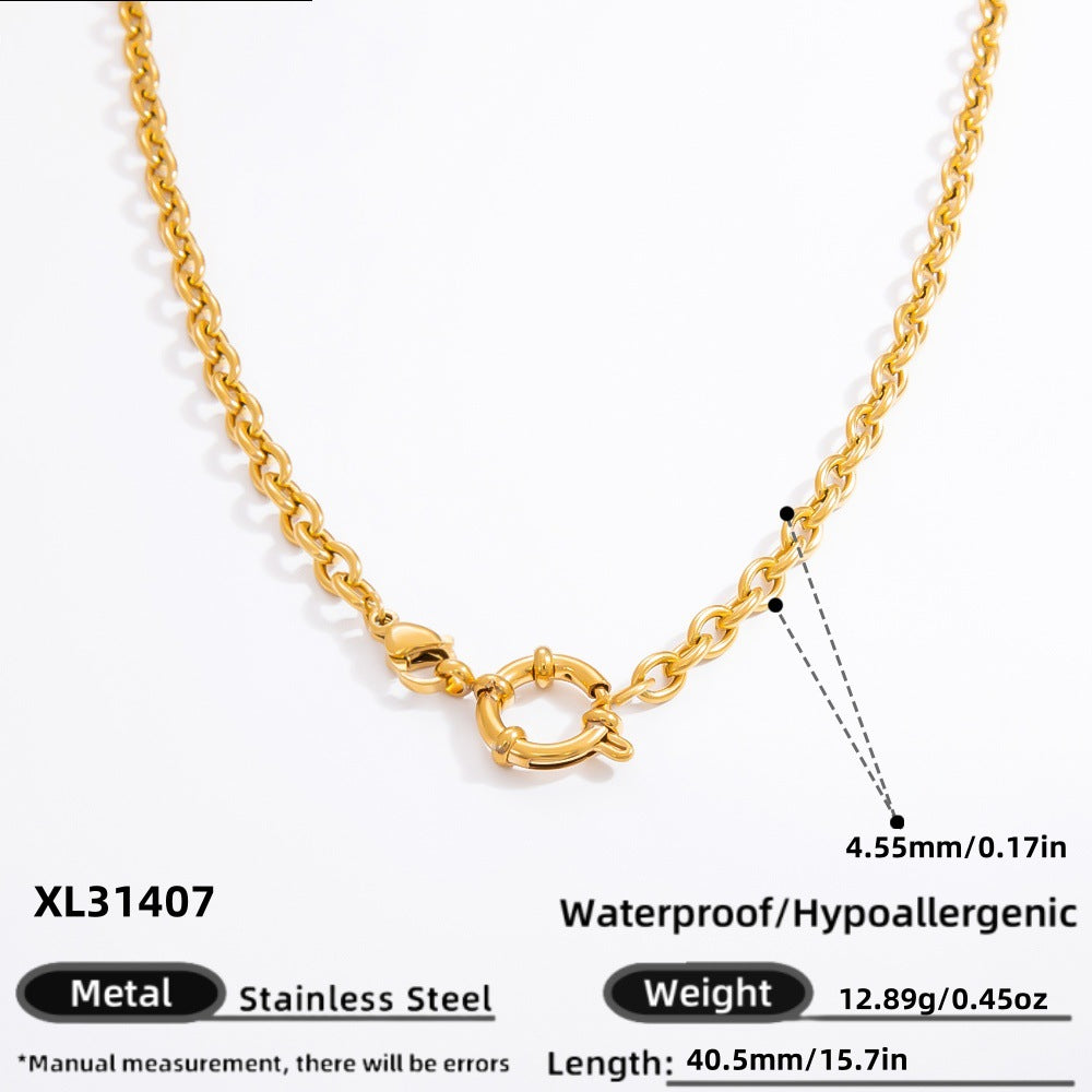 DIY Jewelry Accessories Do Not Fade, High-end Necklace Accessories Electroplated 18k Real Gold Stainless Steel Pendant Single Pendant