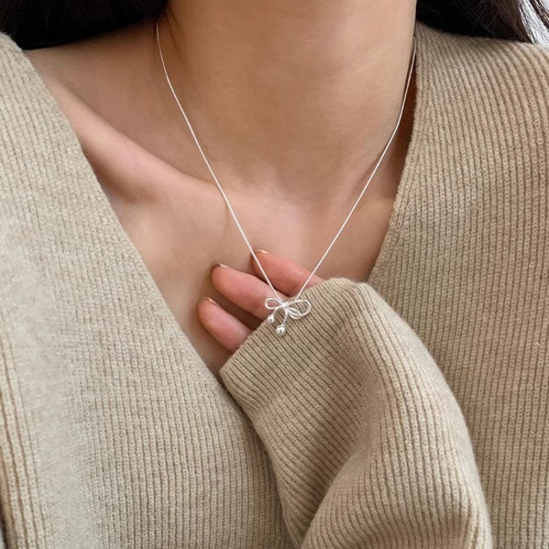 S925 Sterling Silver Premium Butterfly Necklace Gift Ins Female Niche Cold Wind Light Luxury Personalized Fashion Internet Celebrity Pendant