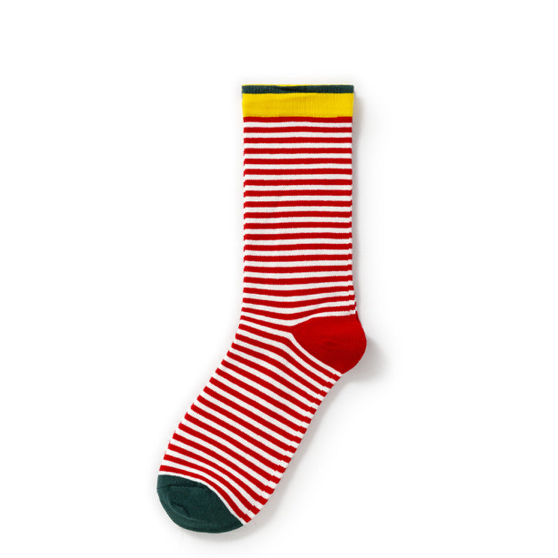 Oil Painting Socks Women's French Retro Ins Tide Autumn and Winter Abstract Tall Tube Creative Combed Cotton Women's Medium Tube Socks