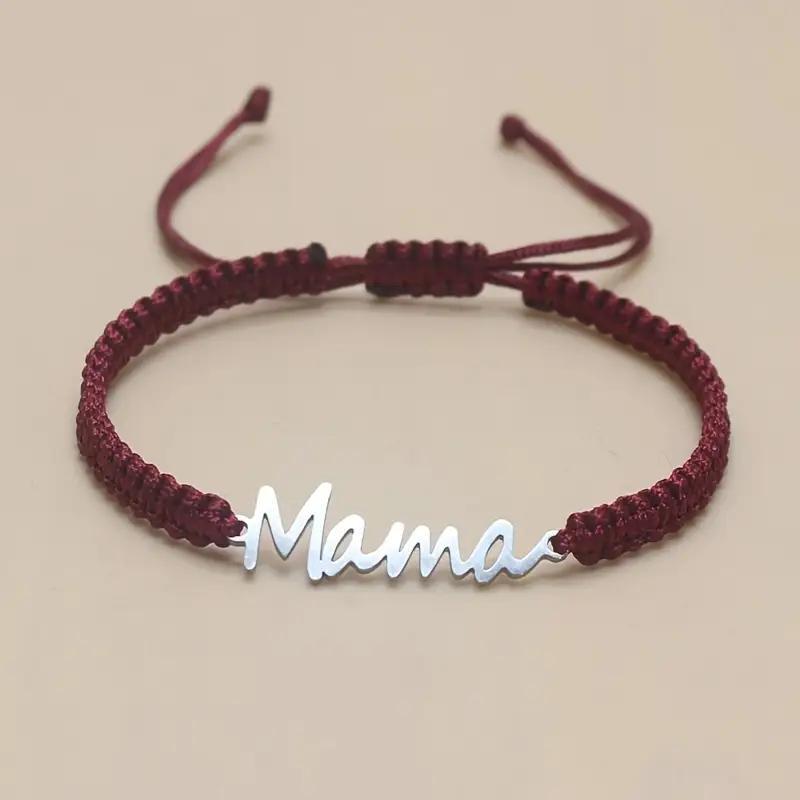 Mama Mother's Day Red Rope Woven Lucky Bracelet Fashion Versatile Bracelet Hand Jewelry Wholesale