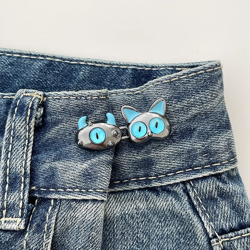 Jeans Waistband Reduced Waist Buckle Brooch Women's Skirt Tightened Waist Artifact Pin Fixed Anti-light Buckle Button