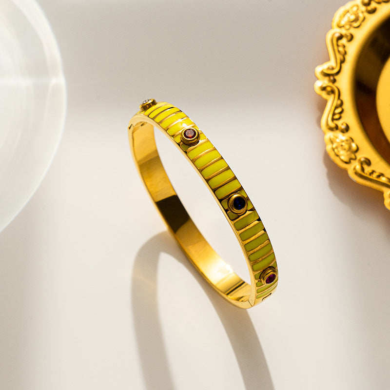 European and American Beach Style, Color Dripping Oil, Zircon Bracelet, Ethnic Style, Bohemian Bracelet Women