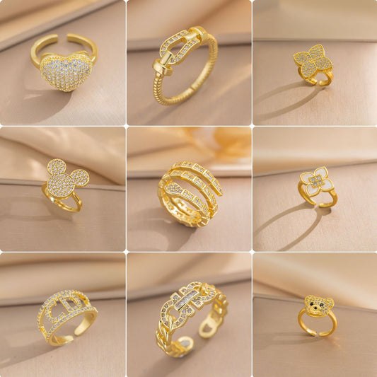 European and American Fashion Retro Niche Light Luxury High Sense Personalized Opening Ring Fashion Jewelry Factory Direct Sales