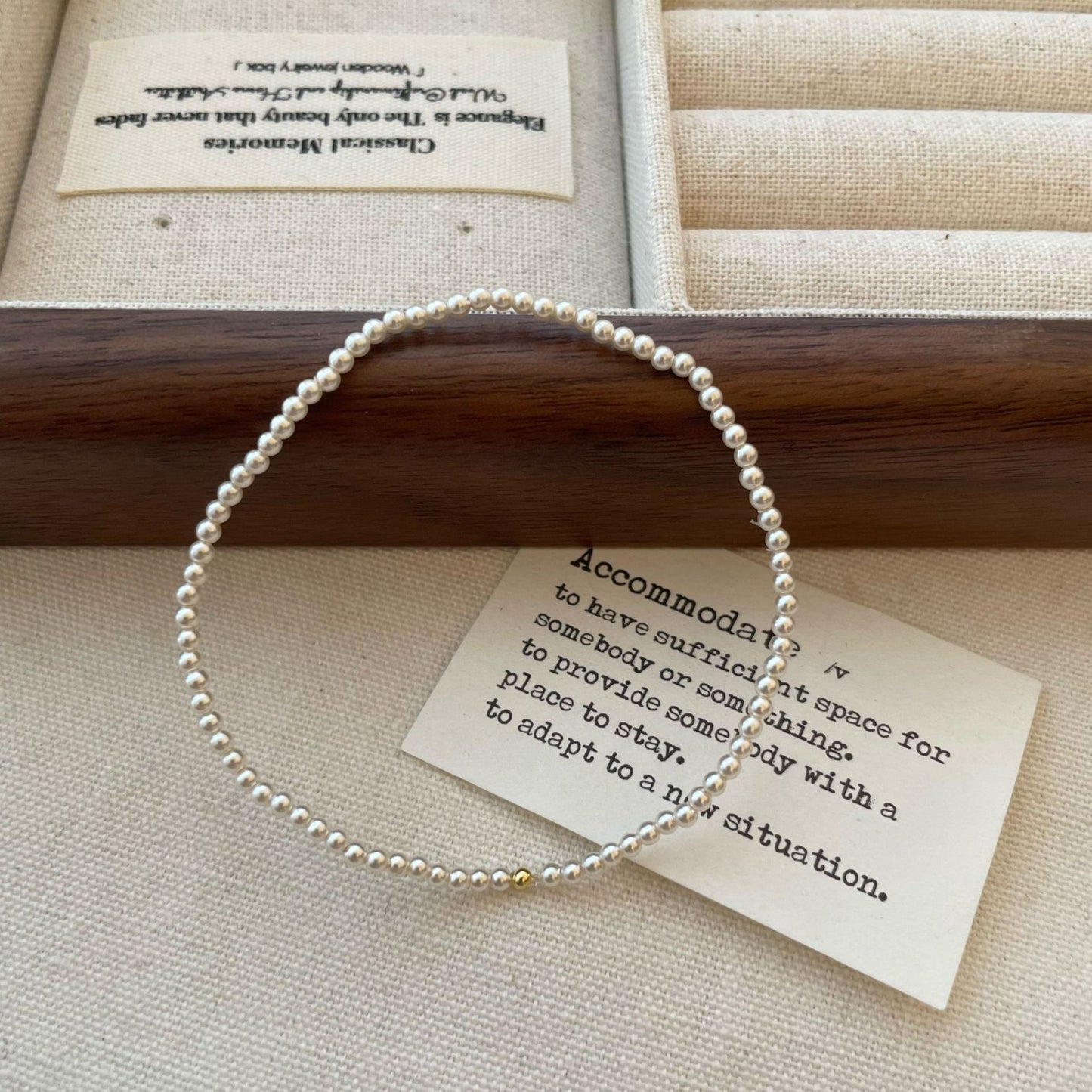 S925 Sterling Silver Simple Bead Pearl Elastic Bracelet Female Niche Versatile High-end Blogger Same Style