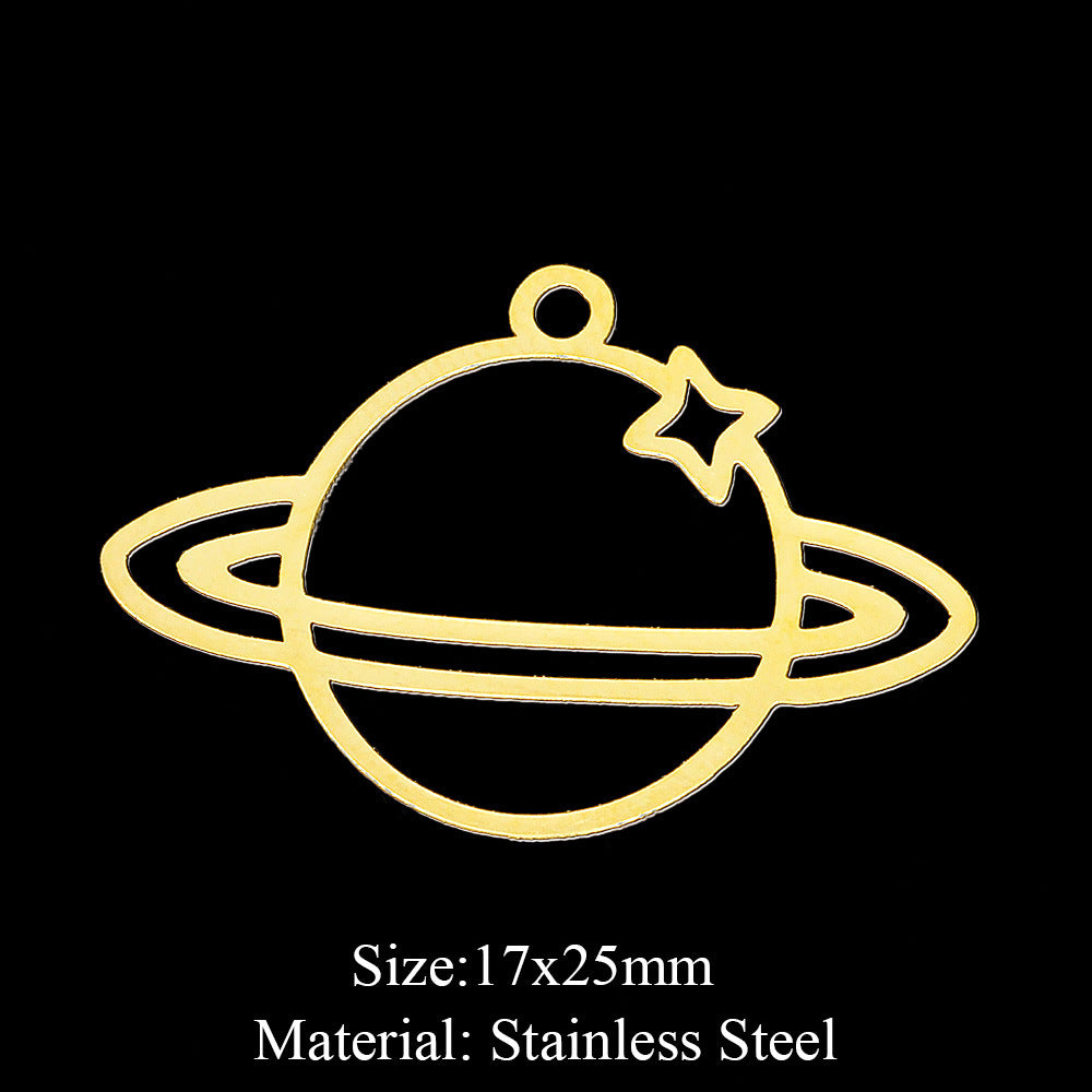 5 Pcs/bag Eye Fairy Face Pendant Geometric DIY Stainless Steel Jewelry Accessories Necklace Pendant