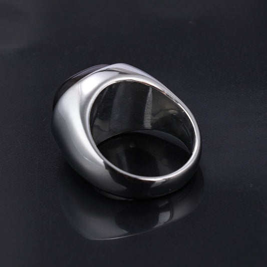 European and American Men's Jewelry Stainless Steel High-grade Tiger's Eye Stone Ring, Antique Personality, Simple Spot
