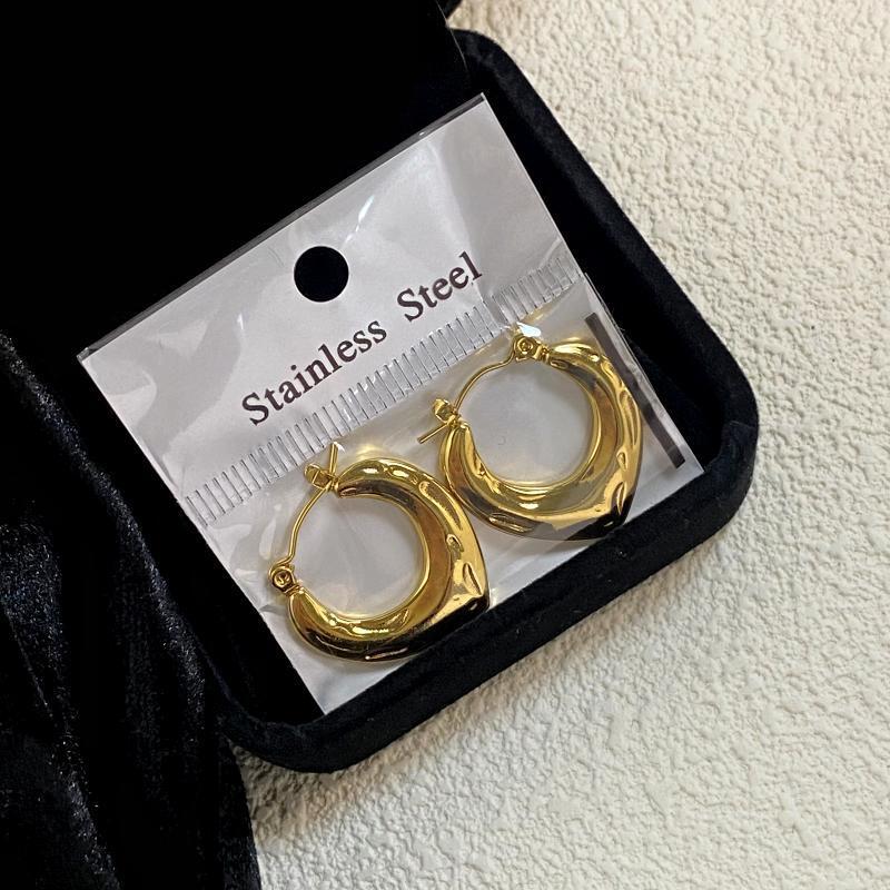 18K Gold Plated Stainless Steel Earrings Geometric Irregular Minimalist Temperament Earrings