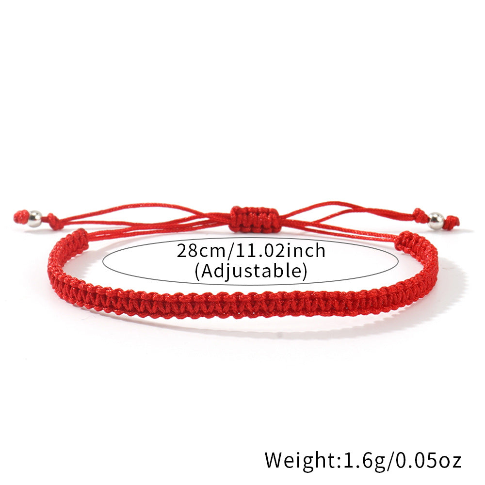 Hot-selling Solid Color Hand-woven Hand Rope Fashionable Versatile Men's and Women's Adjustable Bracelet Gift