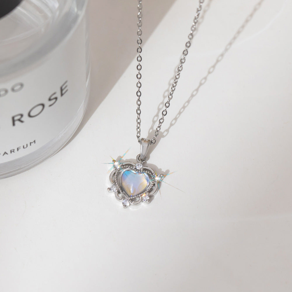 Summer Silver Titanium Steel Non-fading Necklace Women's Fashion Light Luxury Pendant Girls Necklace