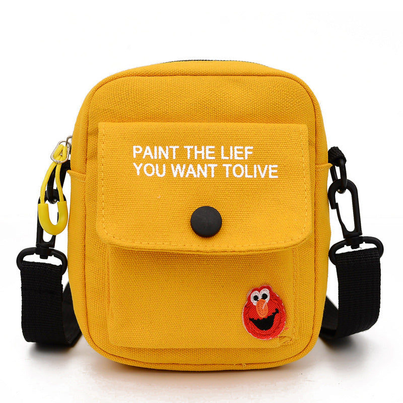 Korean Version Ins Canvas Messenger Bag Women's Bag New Student Small Fresh Hand Shoulder Bag