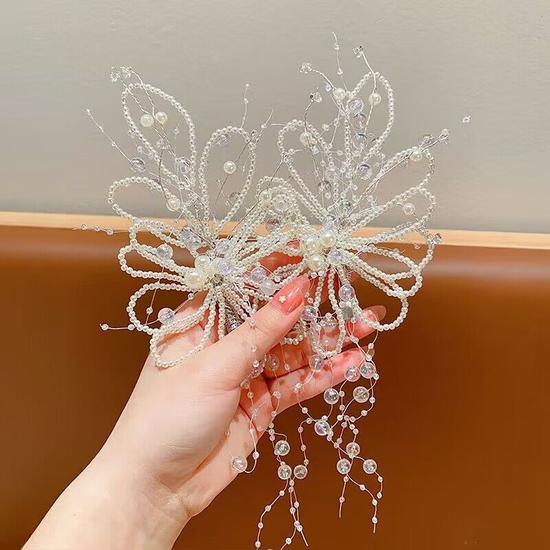 Girls Fairy Feather Hairpin Headgear Bridal Wedding Hair Accessories Daily Photography June 1 Performance Catwalk Accessories Hairpin