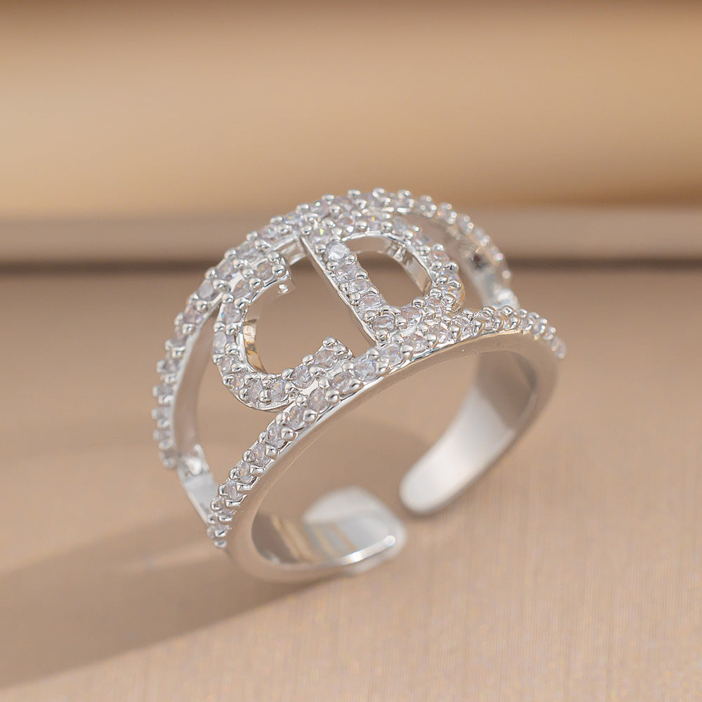 European and American Fashion Retro Niche Light Luxury High Sense Personalized Opening Ring Fashion Jewelry Factory Direct Sales