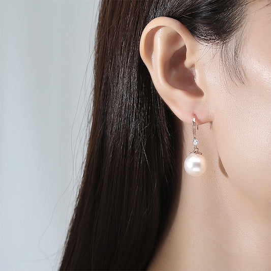 South Korea Dongdaemun Temperament Pearl Fashion Earrings Tide Internet Celebrity Versatile Earrings Simple Small Hong Kong Style Hepburn Earrings