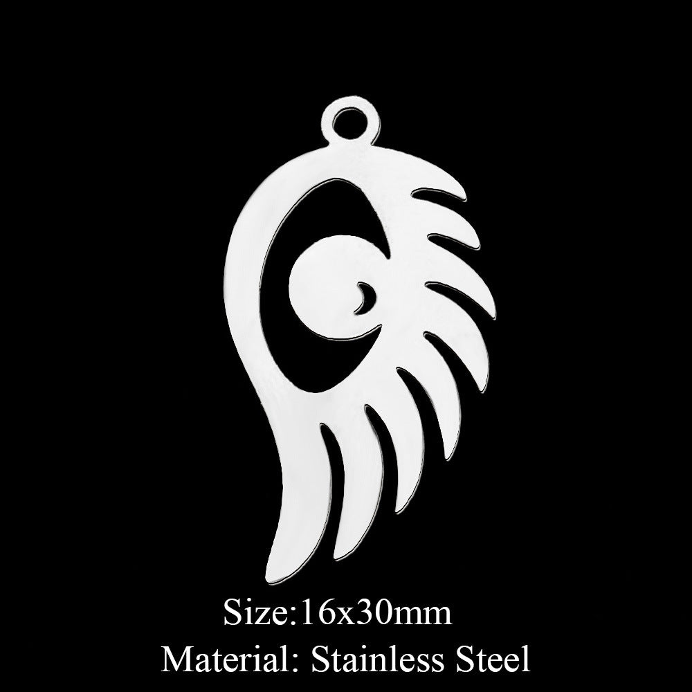 5 Pcs/bag Eye Fairy Face Pendant Geometric DIY Stainless Steel Jewelry Accessories Necklace Pendant