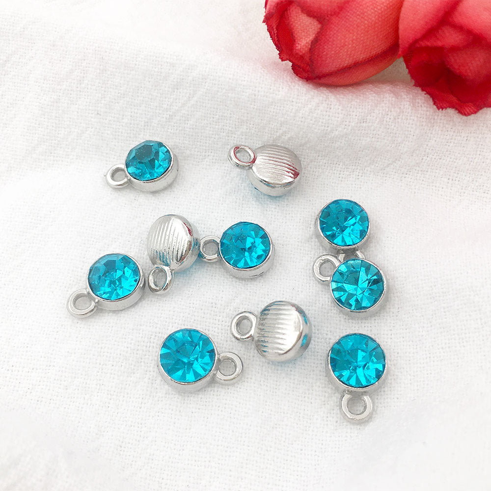 Alloy Diamond Twelve Birthday Stone Small Pendant Star Stone Lucky Stone Birthday Stone DIY Pendant 7mm Jewelry Accessories