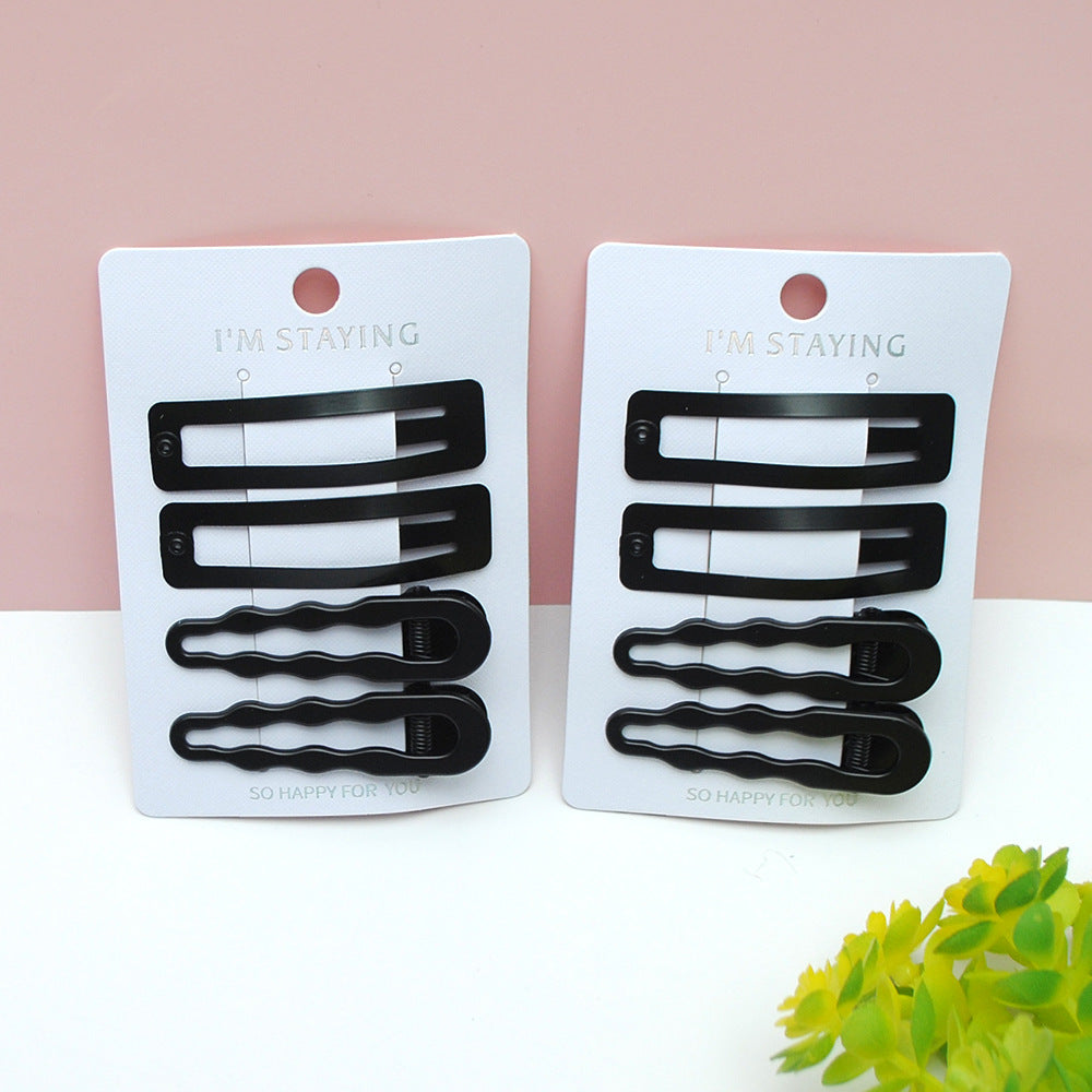 Black Hairpin Duck Clip Temperament Bb Clip Set Japanese and Korean Simple Bangs Clip Forehead Small Clip Headdress
