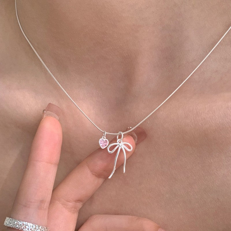 S925 Sterling Silver Premium Butterfly Necklace Gift Ins Female Niche Cold Wind Light Luxury Personalized Fashion Internet Celebrity Pendant