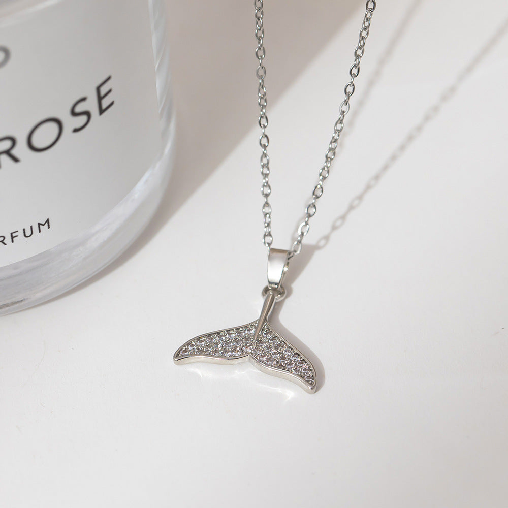 Summer Silver Titanium Steel Non-fading Necklace Women's Fashion Light Luxury Pendant Girls Necklace