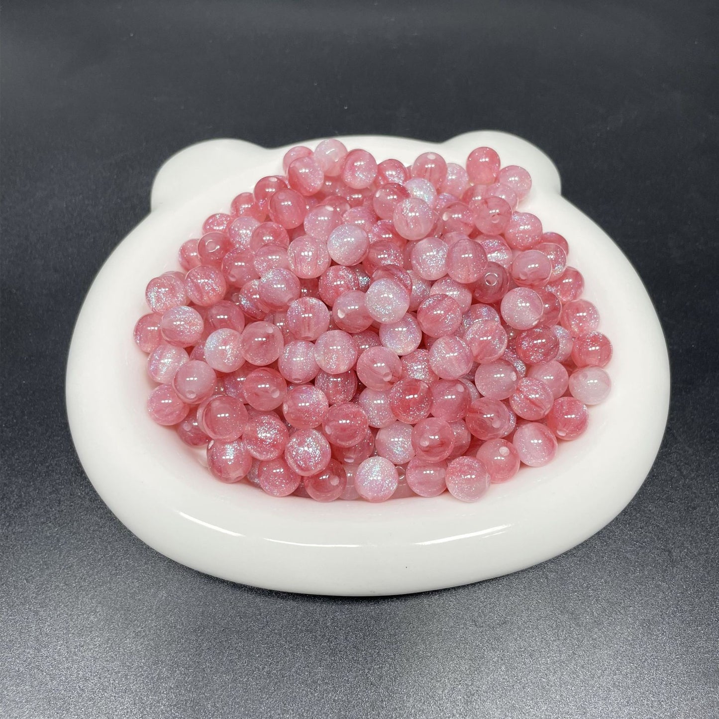 8/10/12 Mm Resin Fine Flash Starry Sky Mermaid Ji Round Beads Resin Imitation Cat Eye Beads DIY Bracelet Accessories