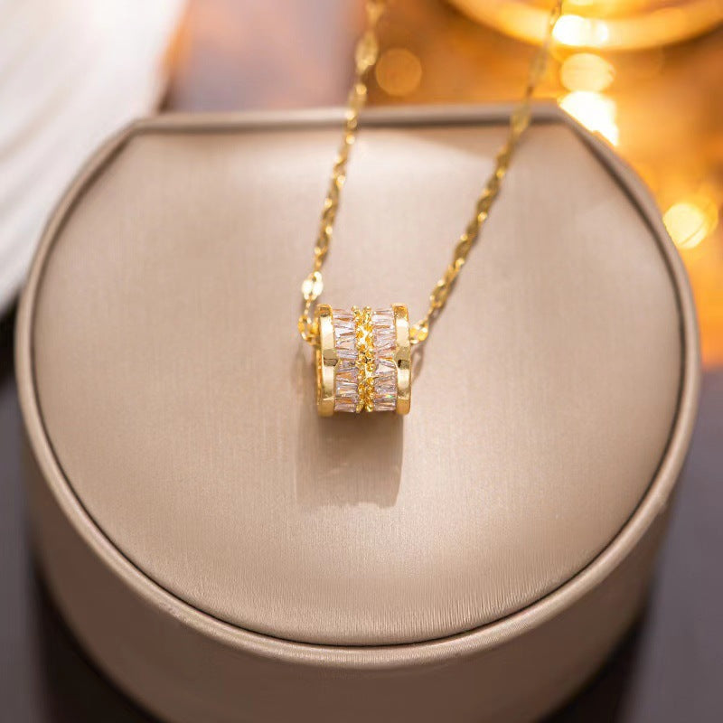 Douyin Internet Celebrity Popular Fashion Crystal Transfer Bead Necklace Korean Version Simple Female Collarbone Chain, Give Girlfriend Gift