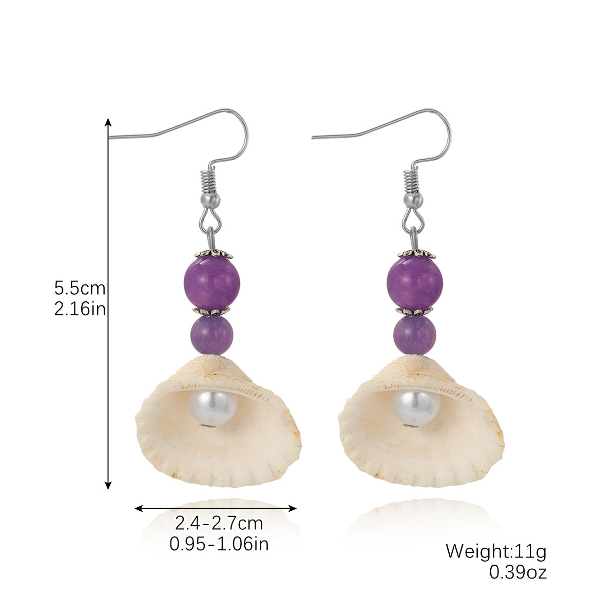 European and American New Marine Series Earrings Natural Stone Bohemi Shell Earrings Set Pearl Shell Earrings