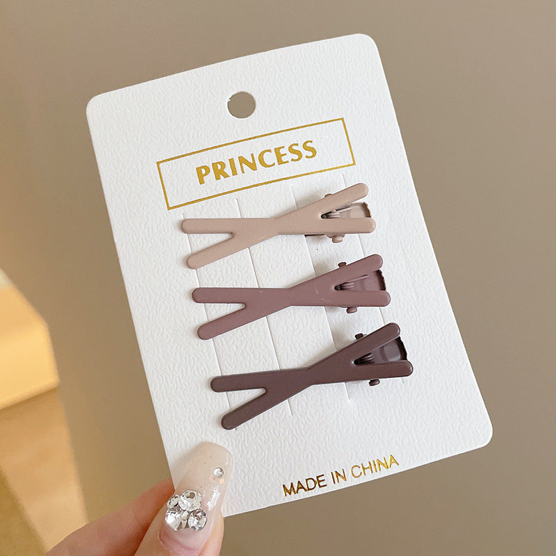 Black and White Checkerboard Hairpin Seamless Hairpin Broken Hair Bangs Side Clip Female Korean Duck Bill Clip One-word Clip