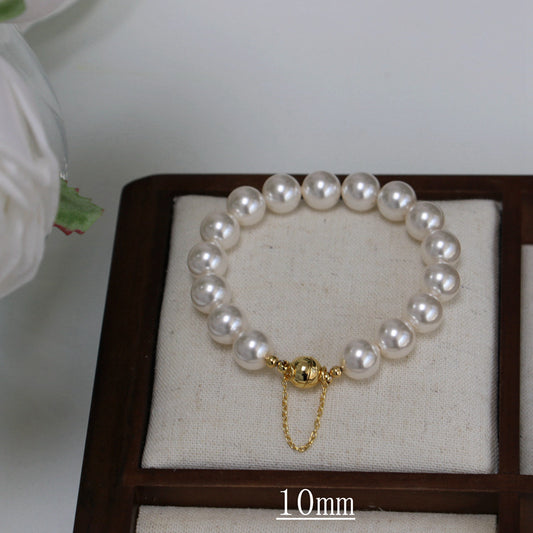 Temperament Fashion French Ball Magnet Buckle Necklace Bracelet Glass Pearl Bracelet