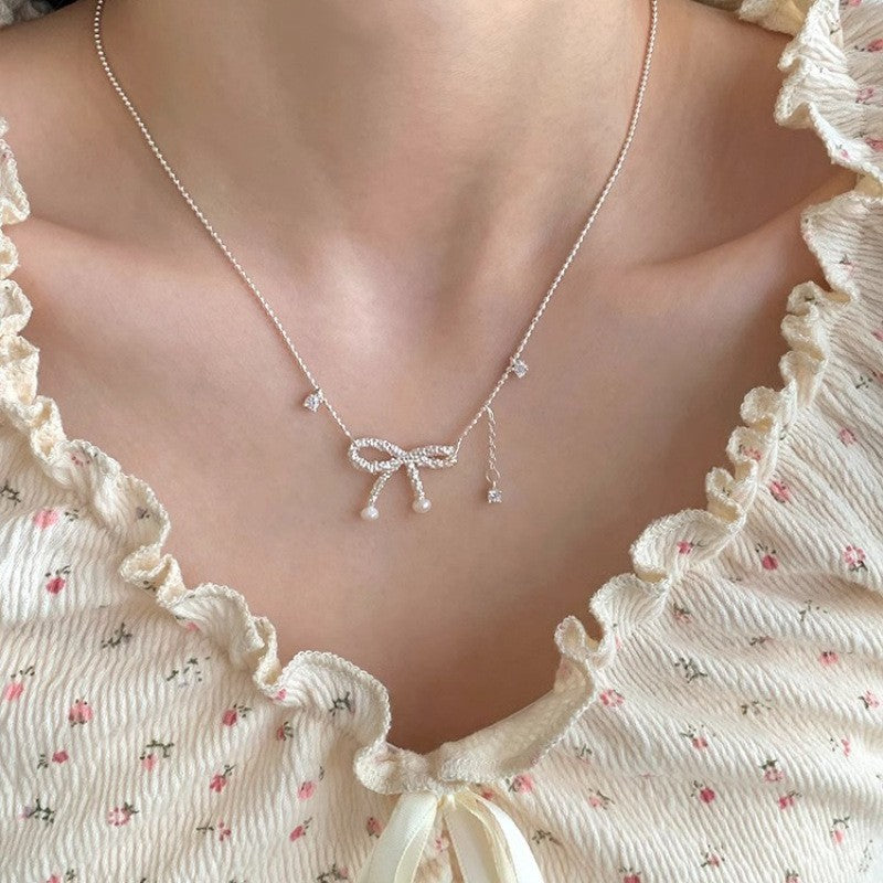 S925 Sterling Silver Premium Butterfly Necklace Gift Ins Female Niche Cold Wind Light Luxury Personalized Fashion Internet Celebrity Pendant