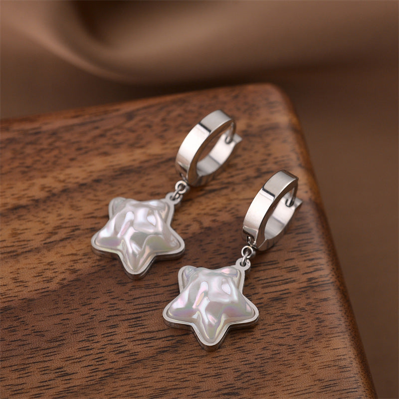 Fashion Titanium Steel Does Not Fade Short Ear Buckle Simple Geometric Rose Gold Earrings Stud Earrings