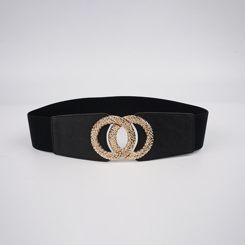Manufacturer Sells Women's Elastic Belt, Fashionable Elastic Wide Waist Seal, New Casual Skirt Decorative Black Belt