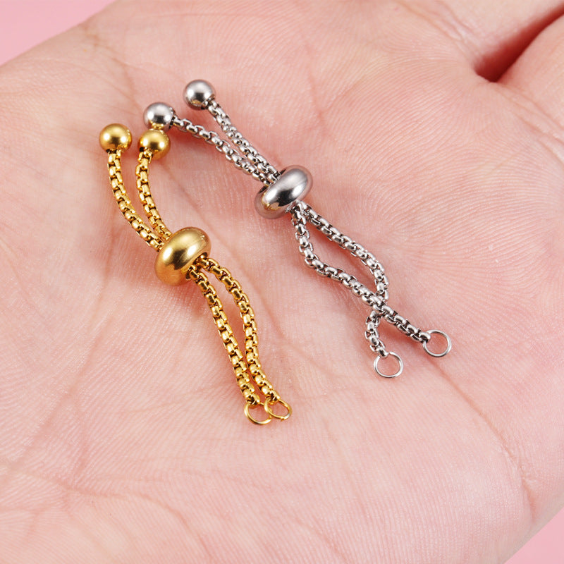 Hot-selling DIY Stainless Steel Adjustable Ring Accessories Pull-out Telescopic Rubber Ring 4.5cm/5cmm Ring Chain