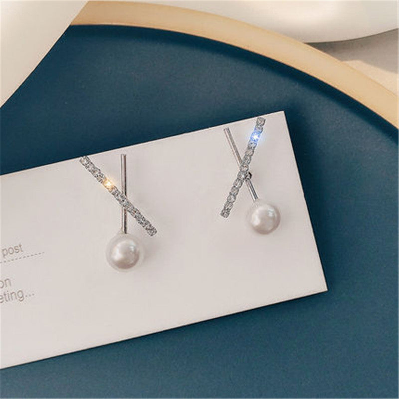 S925 Silver Needle Earrings Women's New Trendy Versatile Temperament Earrings Internet Celebrities Korean Ins Simple Personality Earrings Earrings