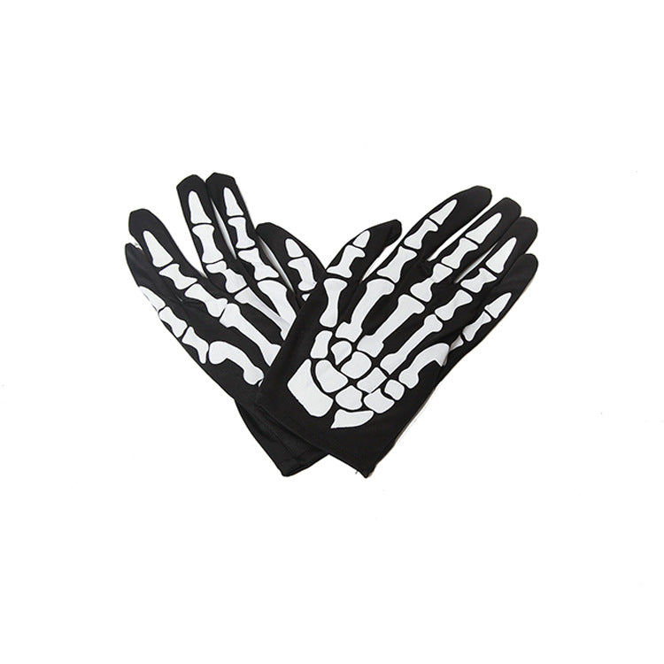 European and American Punk Skeleton Claws Joints Bone Festival Men and Women Halloween Carnival Supplies Show Short Ghost Gloves