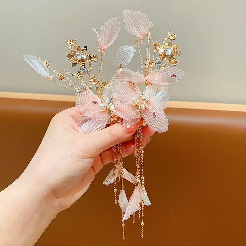 Girls Fairy Feather Hairpin Headgear Bridal Wedding Hair Accessories Daily Photography June 1 Performance Catwalk Accessories Hairpin