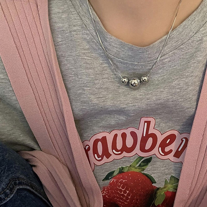 925 Silver Love Necklace Women's Summer High Sense Design Sense Niche Light Luxury Collarbone Chain Neck Chain