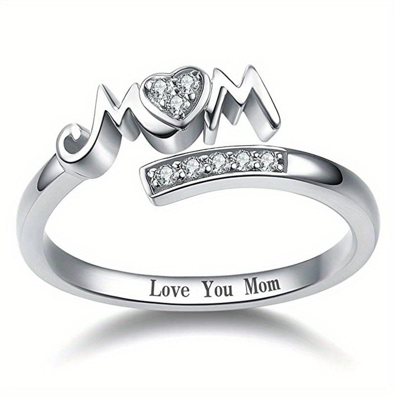 Jewelry Opening Love Ring Accessories European and American Fashion Lettering Jewelry Mother Plot Gift MOM Ring Women