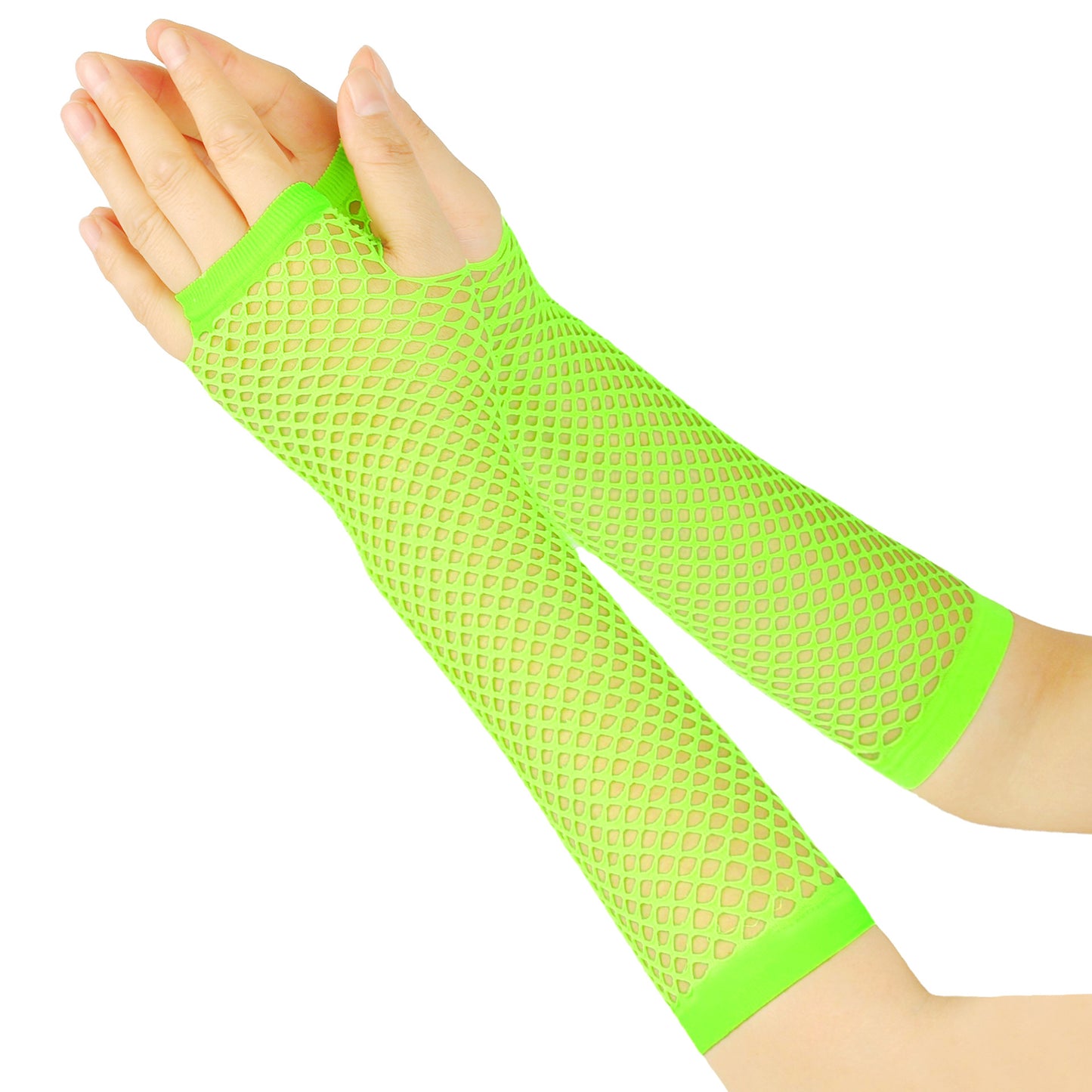 European and American Rough Net Fishing Net Elastic Gloves Sexy Long Gloves Punk Half Finger Nightclub Party Etiquette Gloves