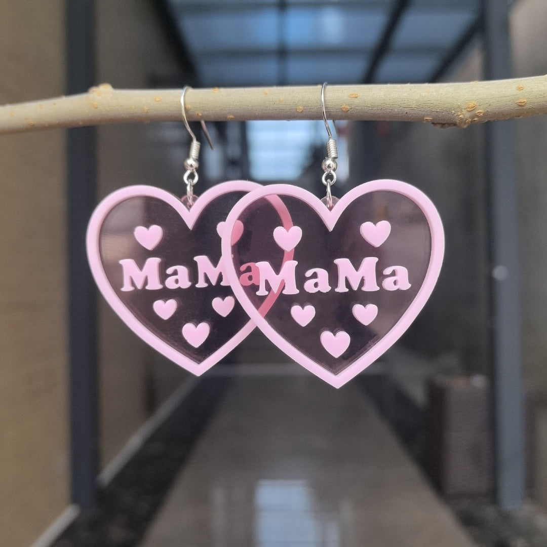 New Mother's Day Double Acrylic English Letter MOM MAMA Love Earrings Holiday Earrings