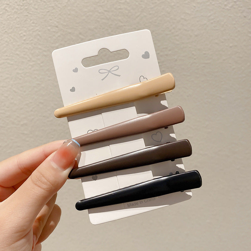 Black and White Checkerboard Hairpin Seamless Hairpin Broken Hair Bangs Side Clip Female Korean Duck Bill Clip One-word Clip