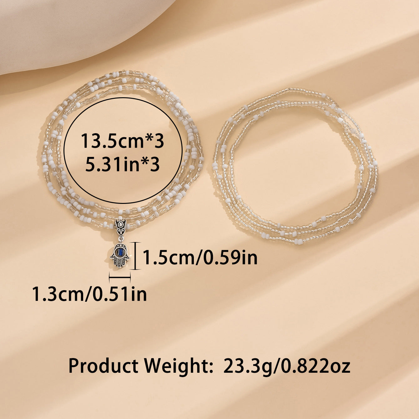 European and American Jewelry Summer Versatile Small Hand Rice Bead Anklet Creative Bracelet Multi-purpose Beach Trend Two-piece Set