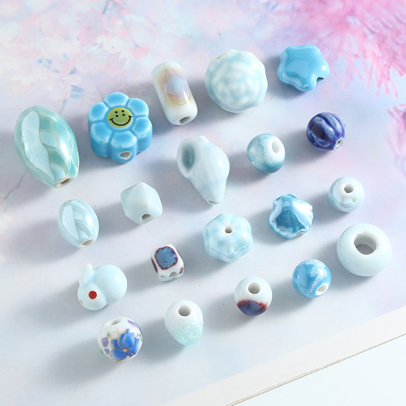 Ocean Wind Ceramic Beads Rabbit Conch Cat Claws Beaded Accessories Handmade Material DIY Loose Beads Bracelet Accessories