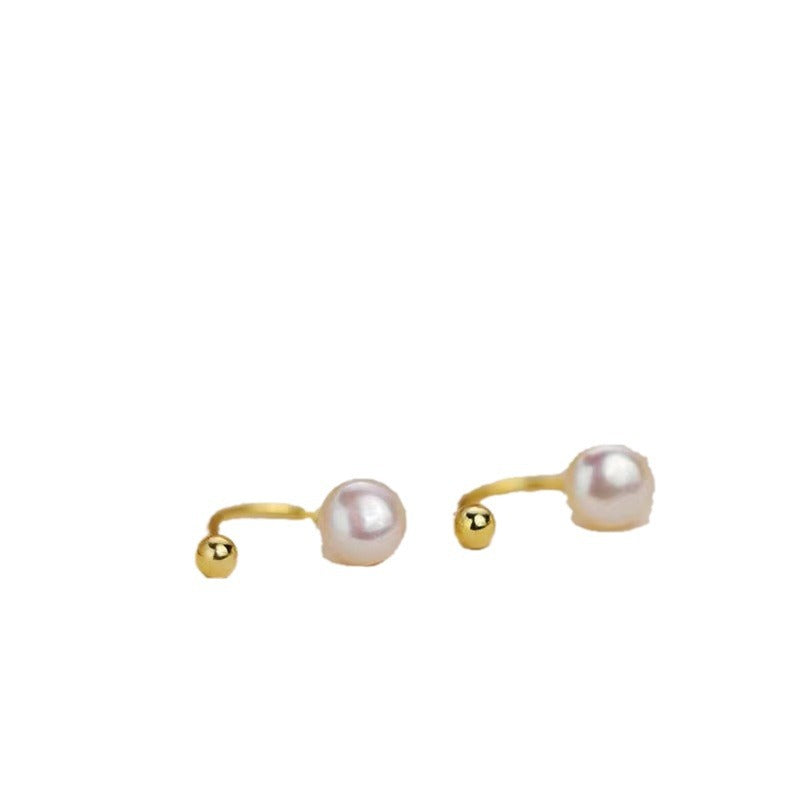 Freshwater Pearl Earrings Women's Tide Retro French Light Luxury High-end Niche Design Sterling Silver Ear Hook