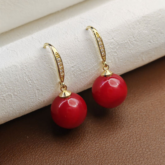 Pearl Earrings French High-end Micro-inlaid Zircon Pearl Ear Hook Simple Celebrity Temperament Earrings