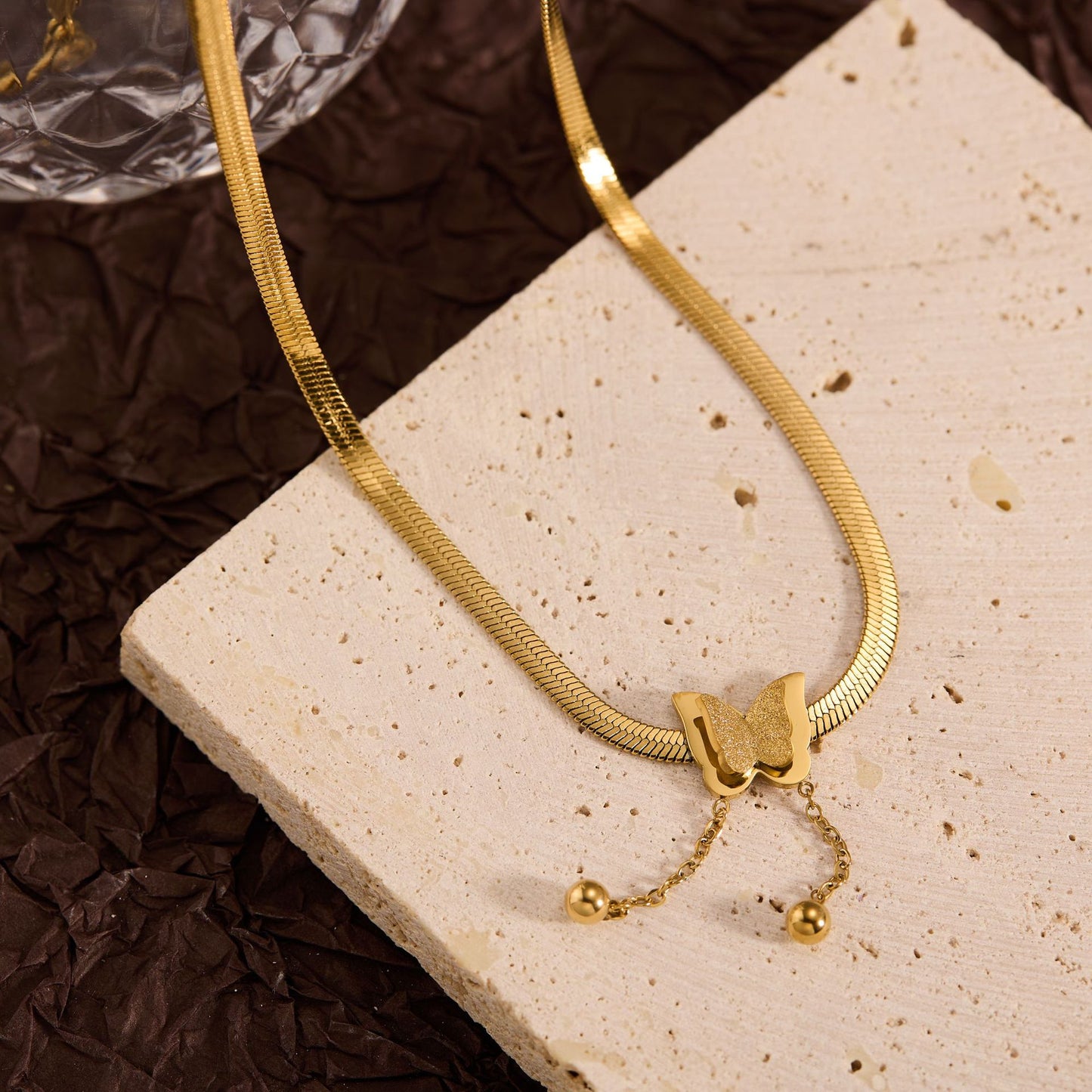 Summer New Titanium Steel Non-fading Versatile Necklace Light Luxury Simple Pendant Women's Necklace