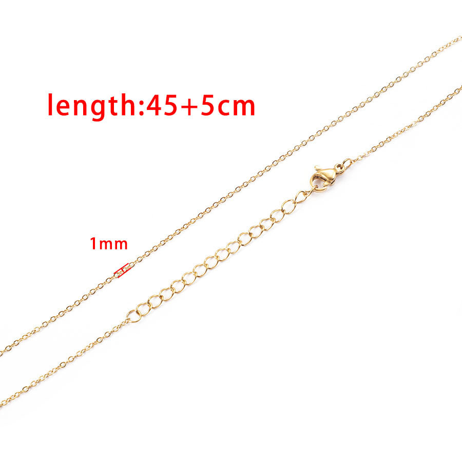 18K Furnace Real Gold 1/1.5/2 Mm Cross Chain Titanium Steel Chain Jewelry Accessories Necklace Bright Non-fading